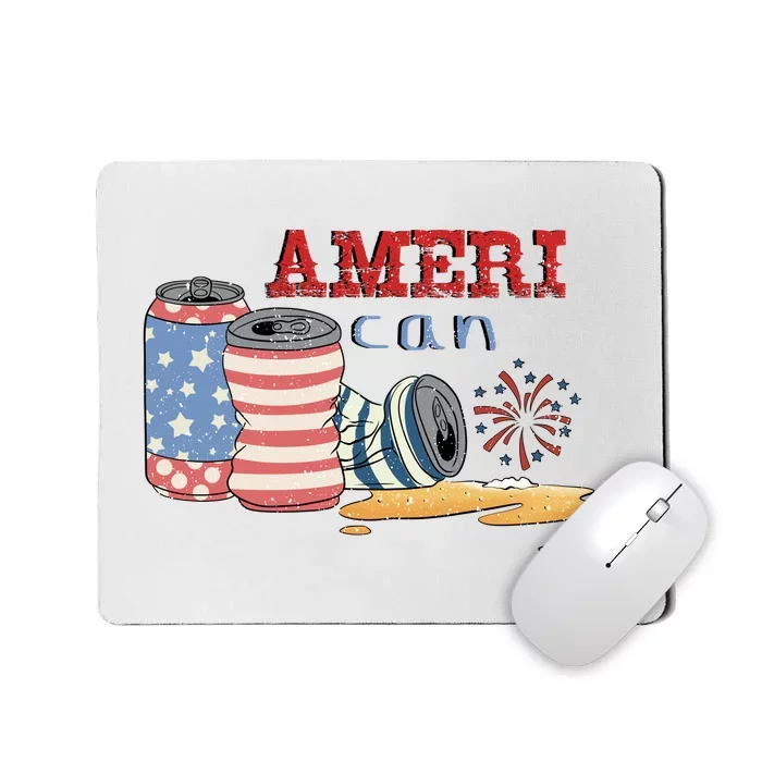 Western American Beer Retro 4th Of July Patriotic Men Gift Mousepad