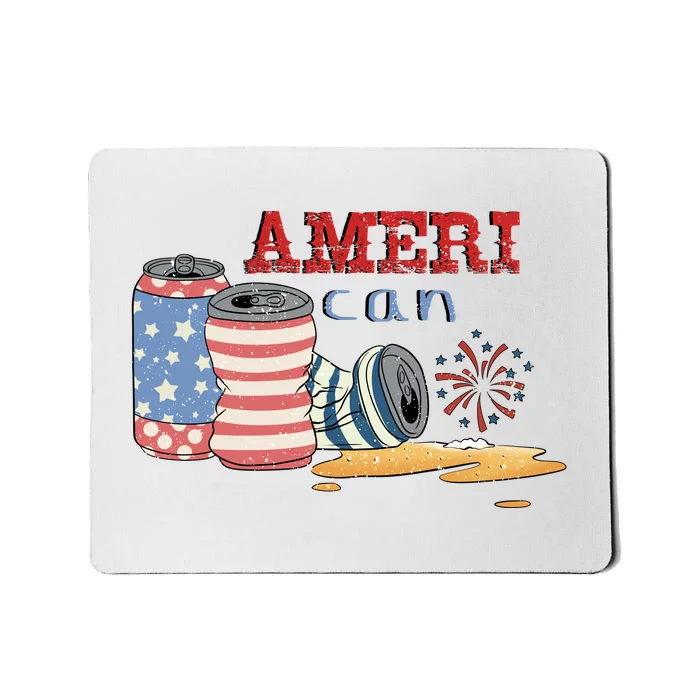 Western American Beer Retro 4th Of July Patriotic Men Gift Mousepad