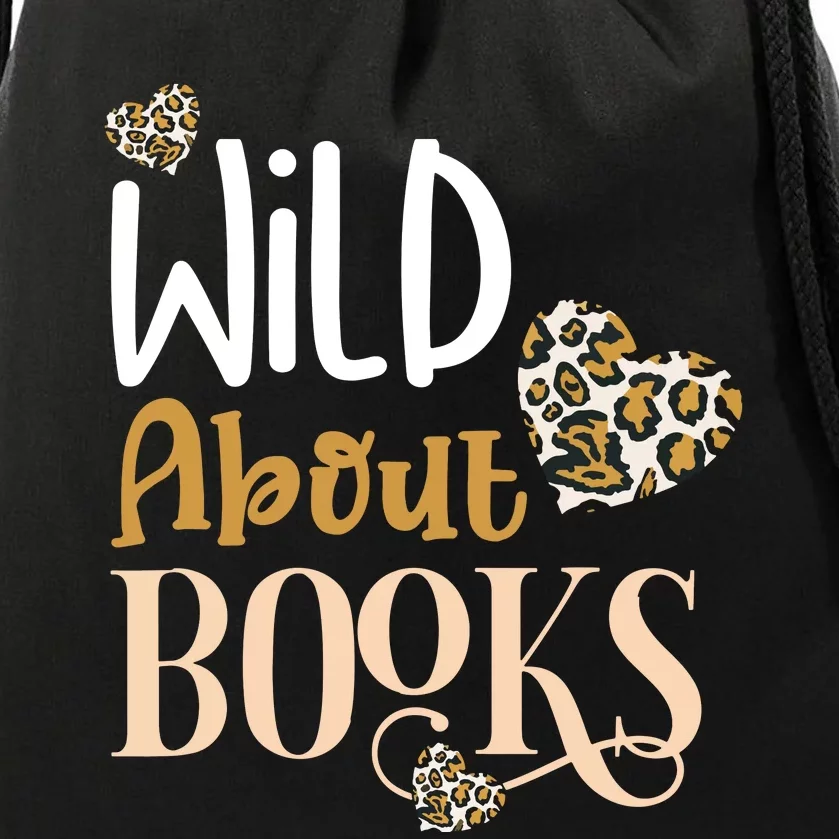 Wild About Books Leopard I Love Reading Book Lover Gift Drawstring Bag