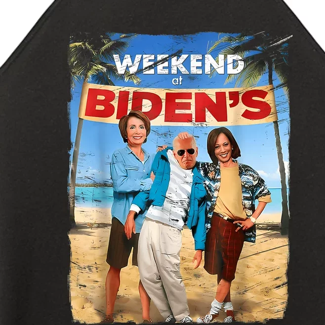 Weekend At Bidens Funny Women’s Perfect Tri Rocker Tank