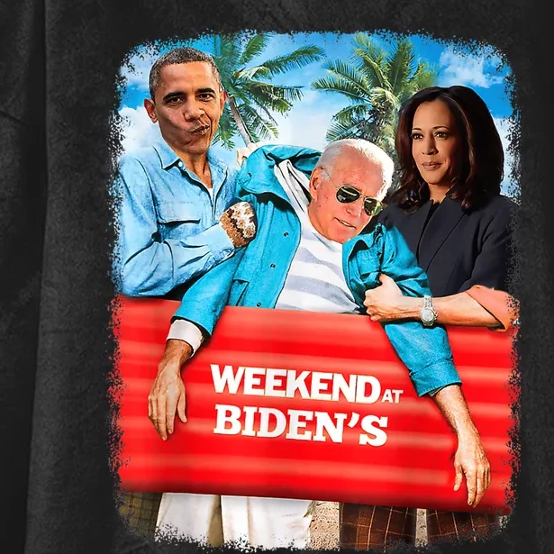 Weekend At Bidens Funny President 2024 Vote Hooded Wearable Blanket