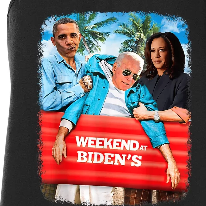 Weekend At Bidens Funny President 2024 Vote Women's Racerback Tank