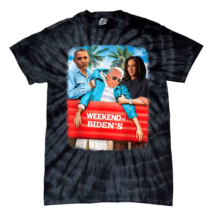 Weekend At Bidens Funny President 2024 Vote Tie-Dye T-Shirt