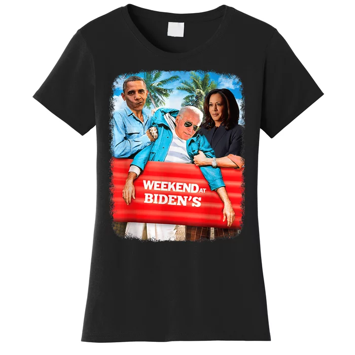 Weekend At Bidens Funny President 2024 Vote Women's T-Shirt