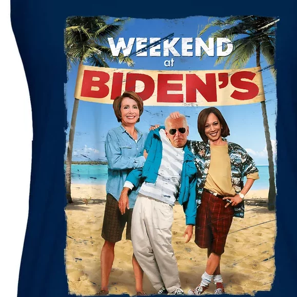 Weekend At Bidens Funny Joe Biden President Democrat Ladies Essential Flowy Tank