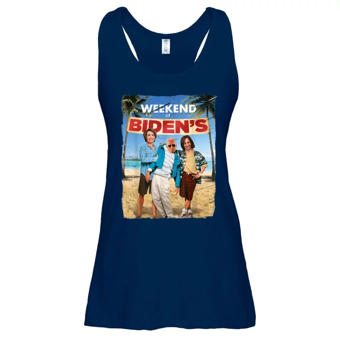 Weekend At Bidens Funny Joe Biden President Democrat Ladies Essential Flowy Tank