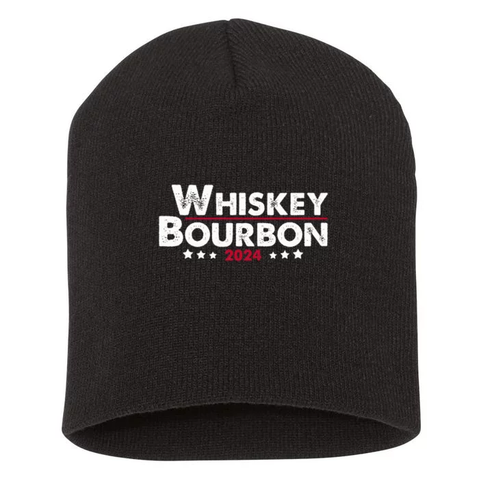 Whiskey And Bourbon 24 Whiskey Lovers Drinker Election 2024 Short Acrylic Beanie