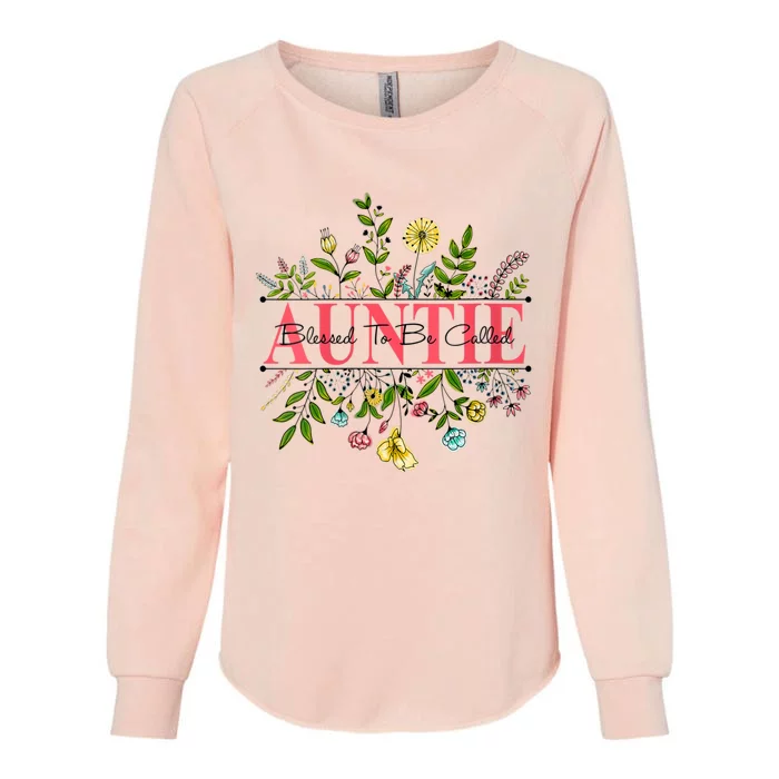 Wildflower Auntie Blessed To Be Called Auntie Womens California Wash Sweatshirt