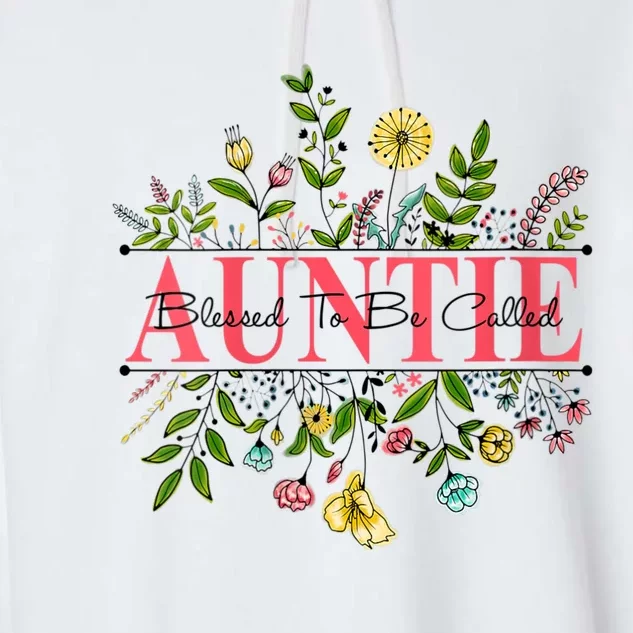 Wildflower Auntie Blessed To Be Called Auntie Garment-Dyed Fleece Hoodie