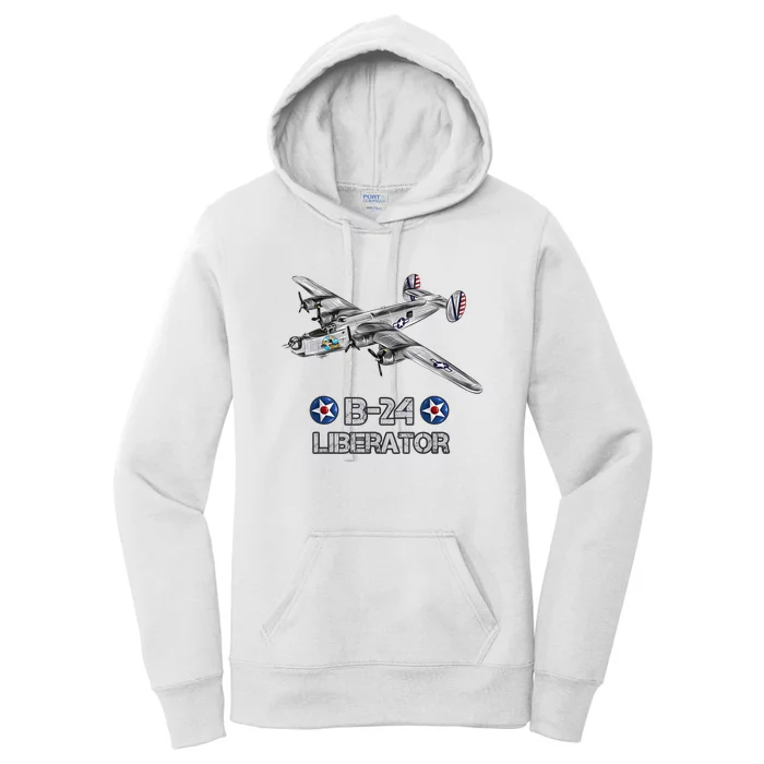 WW2 Aviation B24 Liberator American Heavy Bomber Gift Women's Pullover Hoodie