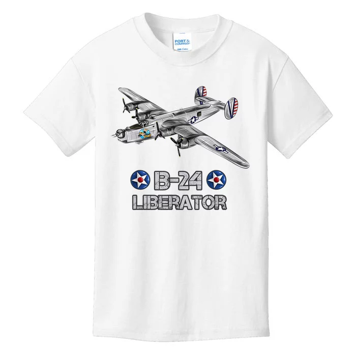 WW2 Aviation B24 Liberator American Heavy Bomber Gift Kids T-Shirt