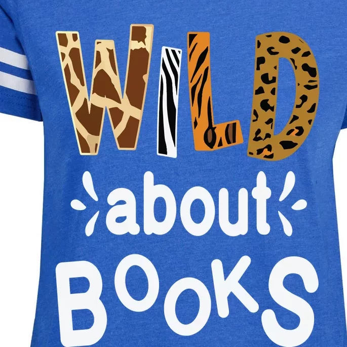 Wild About Books Library Librarians Book Lover And Reader Enza Ladies Jersey Football T-Shirt