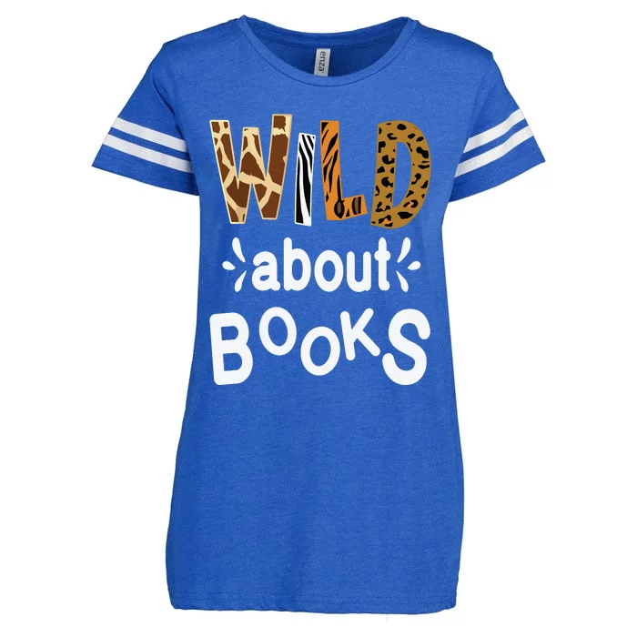 Wild About Books Library Librarians Book Lover And Reader Enza Ladies Jersey Football T-Shirt