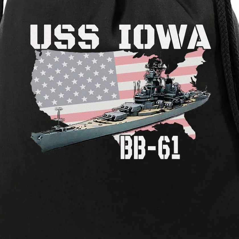 WW2 American Battleship USS Iowa Warship BB 61 Veterans Drawstring Bag