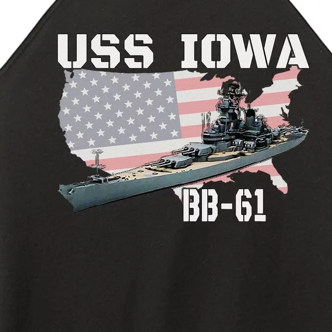 WW2 American Battleship USS Iowa Warship BB 61 Veterans Women’s Perfect Tri Rocker Tank