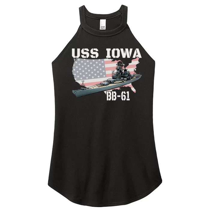 WW2 American Battleship USS Iowa Warship BB 61 Veterans Women’s Perfect Tri Rocker Tank