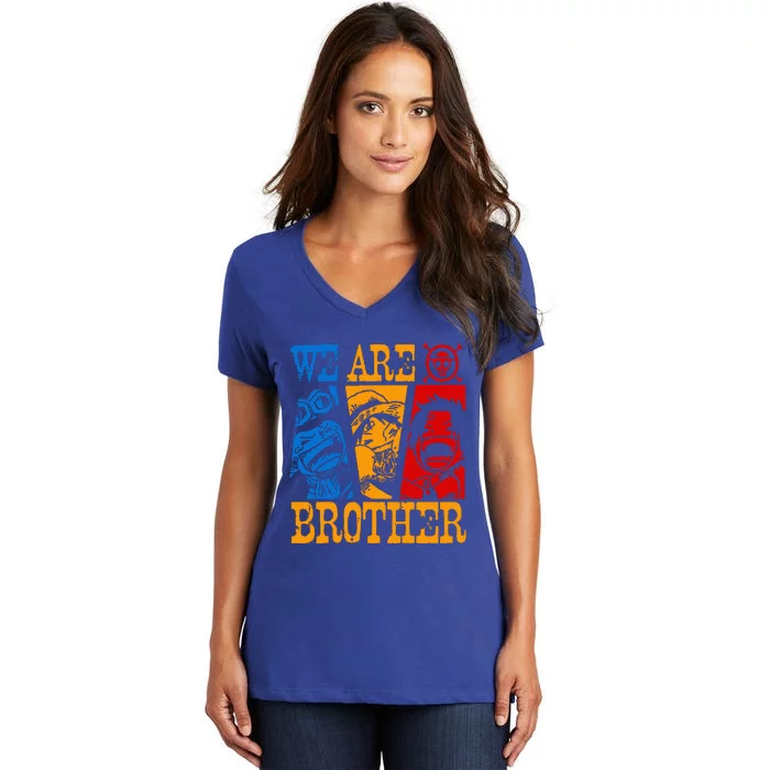 We Are Brother Acesabo Straw Hatted Pirate Women's V-Neck T-Shirt