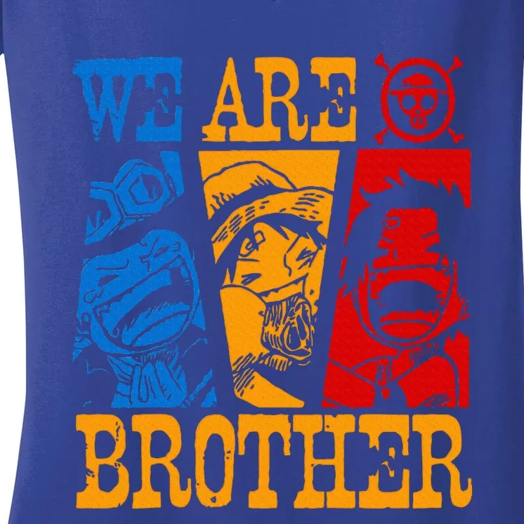 We Are Brother Acesabo Straw Hatted Pirate Women's V-Neck T-Shirt