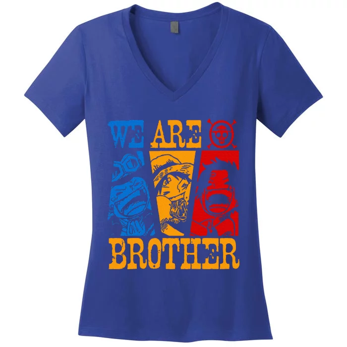 We Are Brother Acesabo Straw Hatted Pirate Women's V-Neck T-Shirt