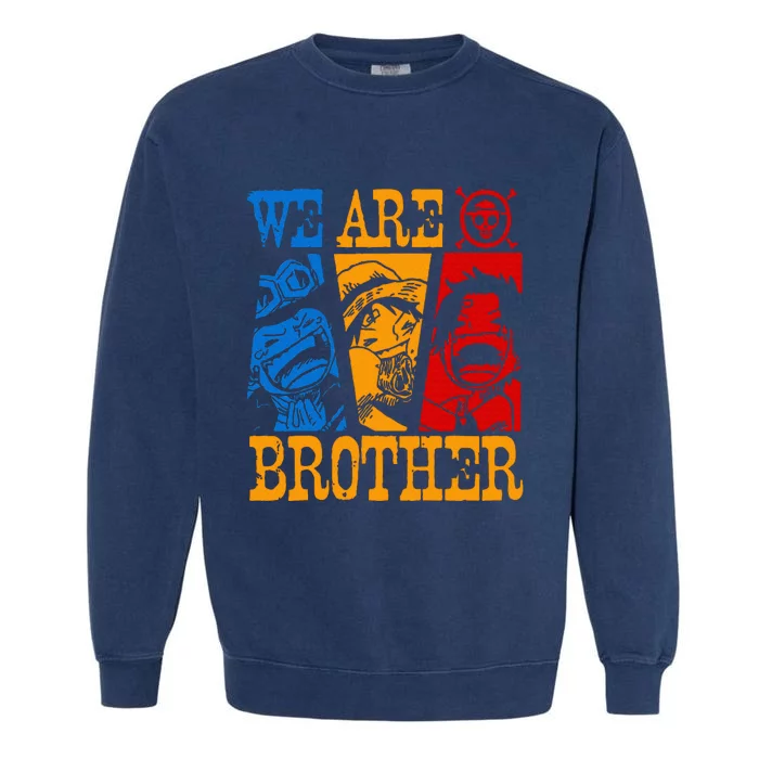 We Are Brother Acesabo Straw Hatted Pirate Garment-Dyed Sweatshirt