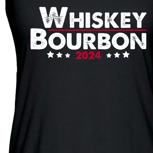 Whiskey And Bourbon 24 Whiskey Lovers Drinker Election 2024 Ladies Essential Flowy Tank