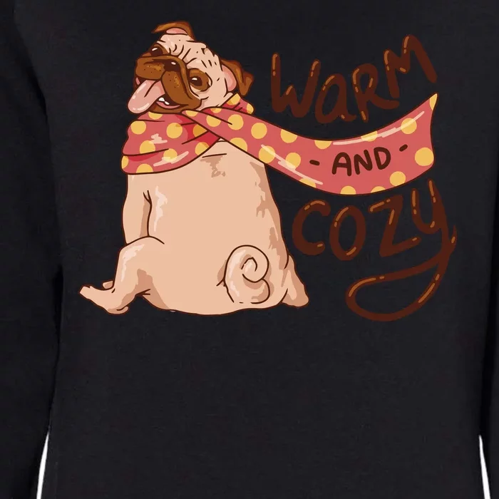 Warm And Cozy Pug Womens California Wash Sweatshirt