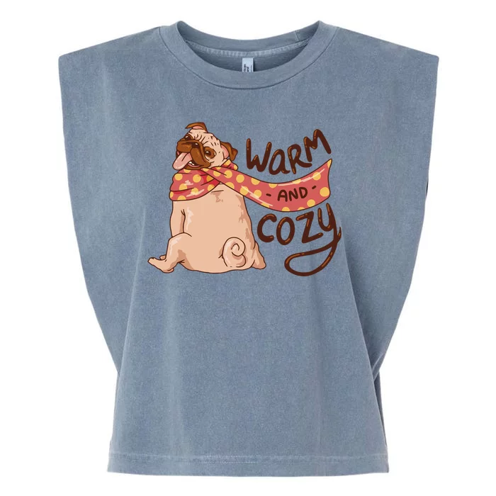 Warm And Cozy Pug Garment-Dyed Women's Muscle Tee