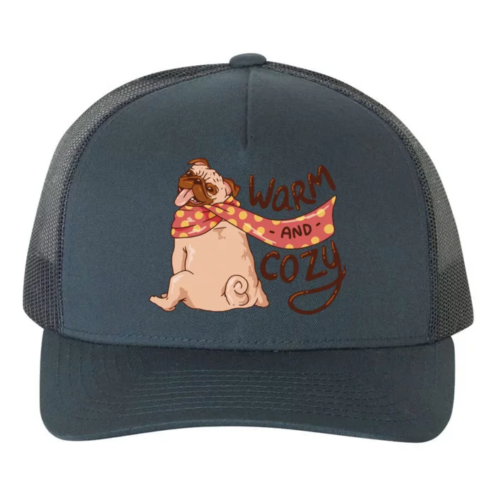 Warm And Cozy Pug Yupoong Adult 5-Panel Trucker Hat