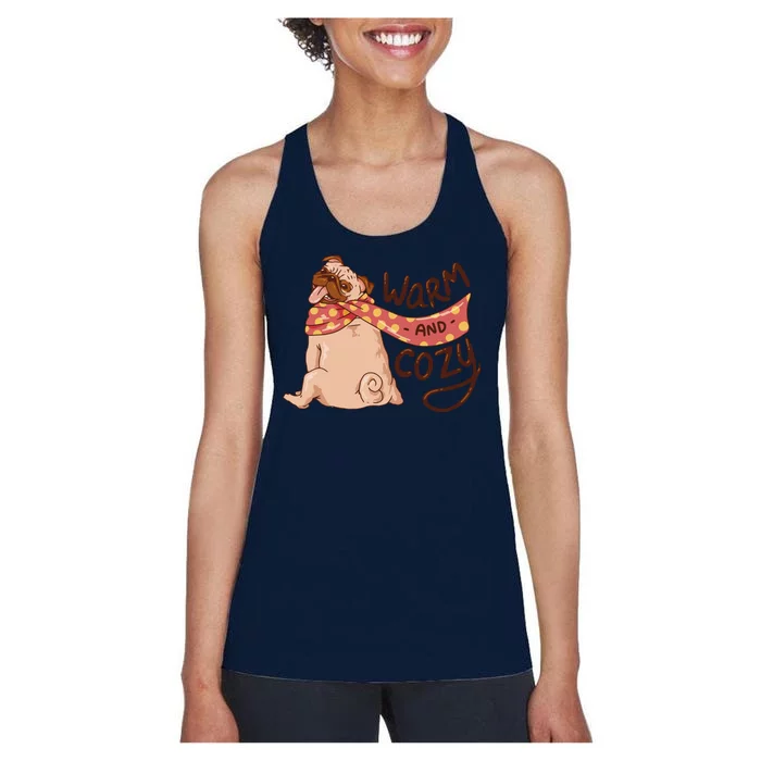 Warm And Cozy Pug Women's Racerback Tank