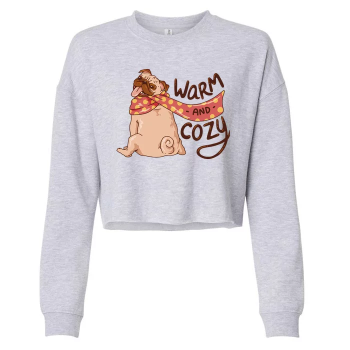 Warm And Cozy Pug Cropped Pullover Crew