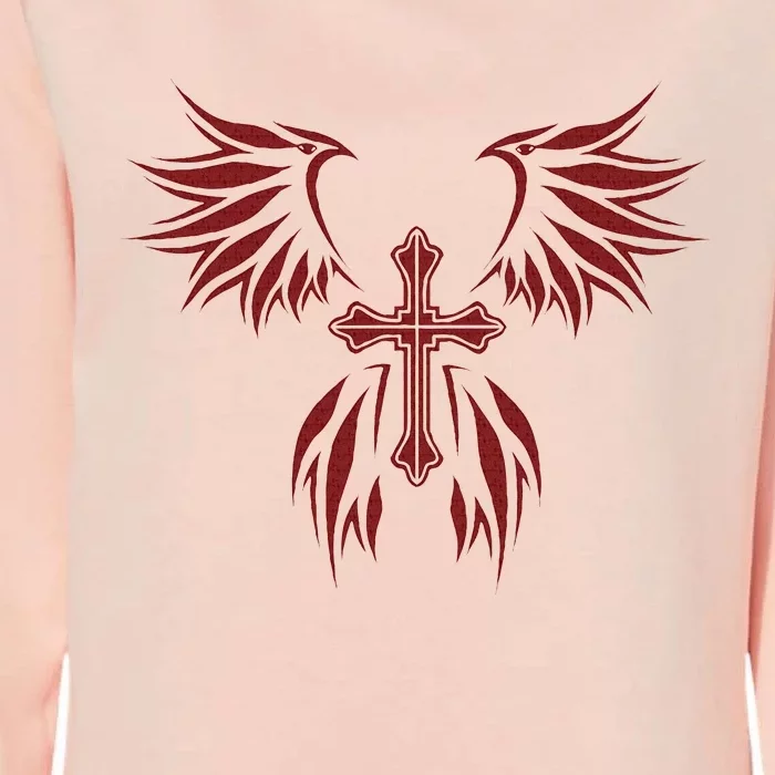 Wings And Cross Alt Egirl Eboy Goth Emo Womens California Wash Sweatshirt