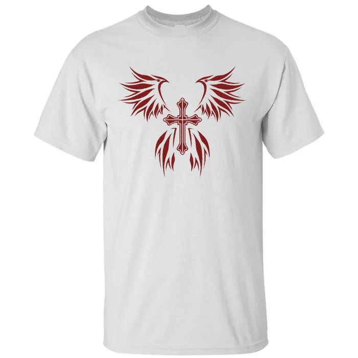 Wings And Cross Alt Egirl Eboy Goth Emo Tall T-Shirt