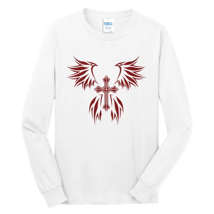 Wings And Cross Alt Egirl Eboy Goth Emo Tall Long Sleeve T-Shirt