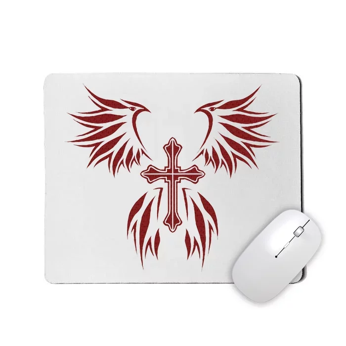 Wings And Cross Alt Egirl Eboy Goth Emo Mousepad