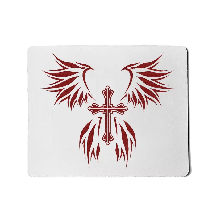 Wings And Cross Alt Egirl Eboy Goth Emo Mousepad