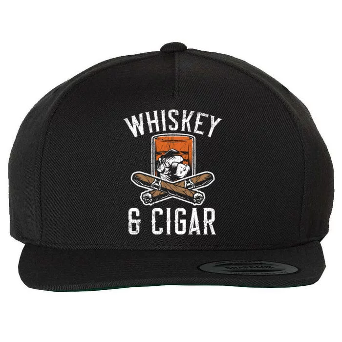 Whiskey And Cigar Whisky Ing Alcohol Er Cigarette Meaningful Gift Wool Snapback Cap