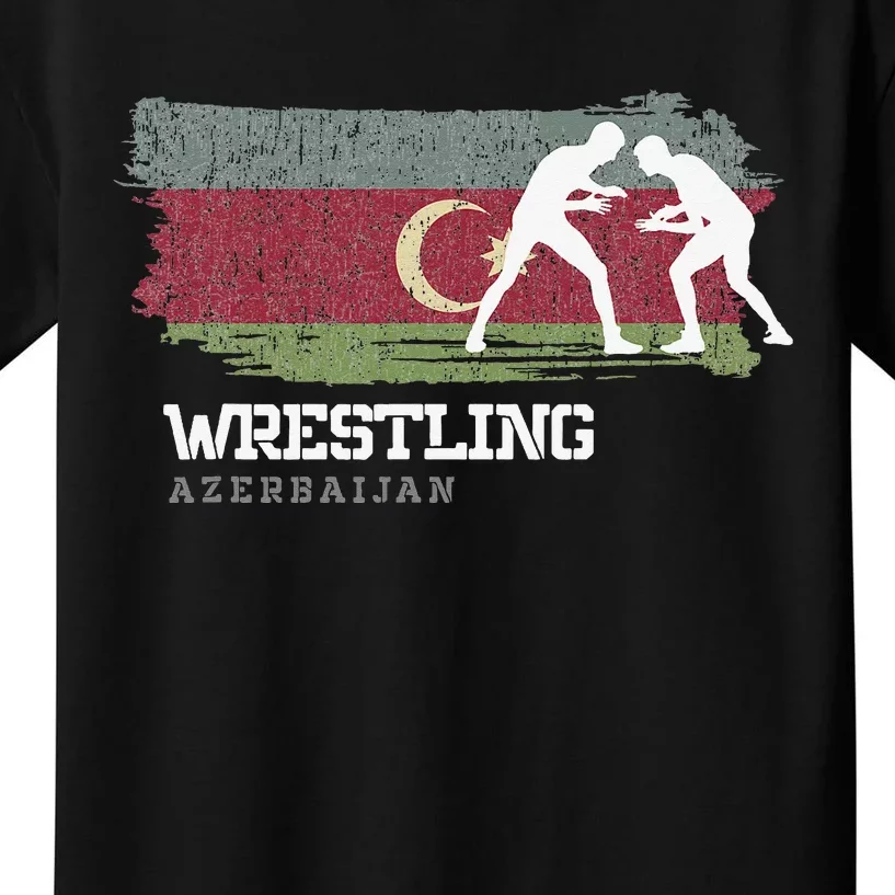 Wrestling Azerbaijan Combat Sports Player Wrestling Kids T-Shirt