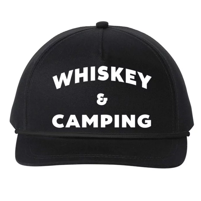 Whiskey And Camping Camping Gift Roadtrip Cute Gift Snapback Five-Panel Rope Hat