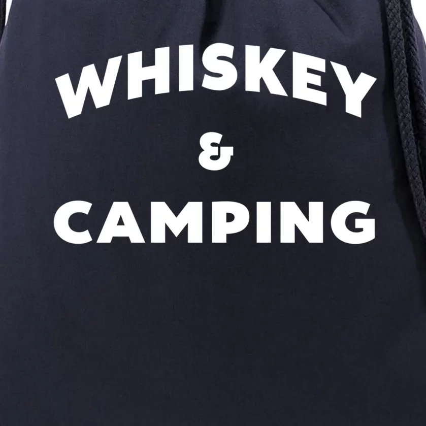 Whiskey And Camping Camping Gift Roadtrip Cute Gift Drawstring Bag