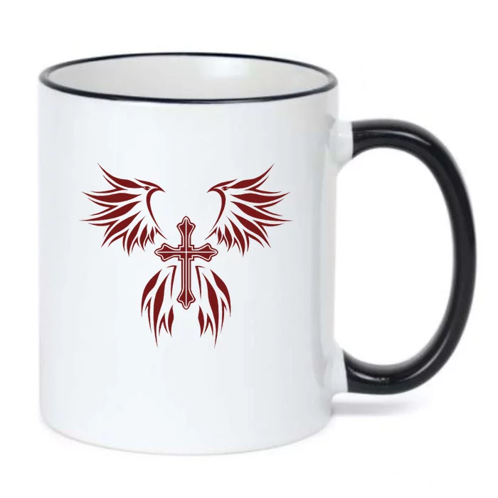 Wings And Cross Alt Egirl Eboy Goth Emo Black Color Changing Mug