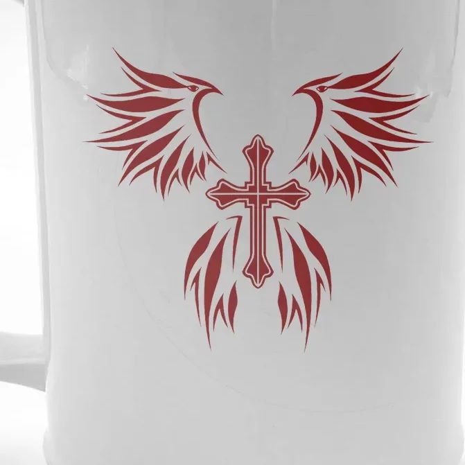 Wings And Cross Alt Egirl Eboy Goth Emo Front & Back Beer Stein