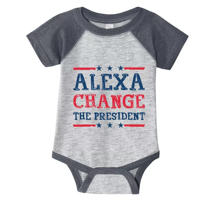 Wo Alexa Change The President Funny Quote Humor Infant Baby Jersey Bodysuit