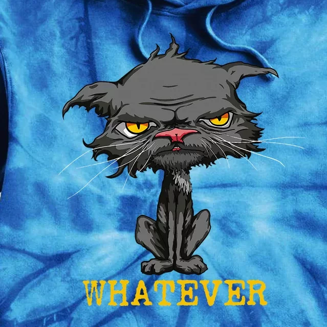 Whatever Angry Cat Funny Sarcastic Bored Cat Lovers Meh Tie Dye Hoodie