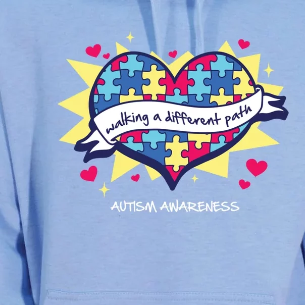 Walking A Different Path Gift Autism Awareness Quote Proud Funny Gift Unisex Surf Hoodie