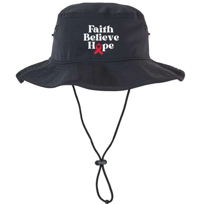 World Aids Day Red Ribbon Faith Believe Aids Support Gifts Legacy Cool Fit Booney Bucket Hat