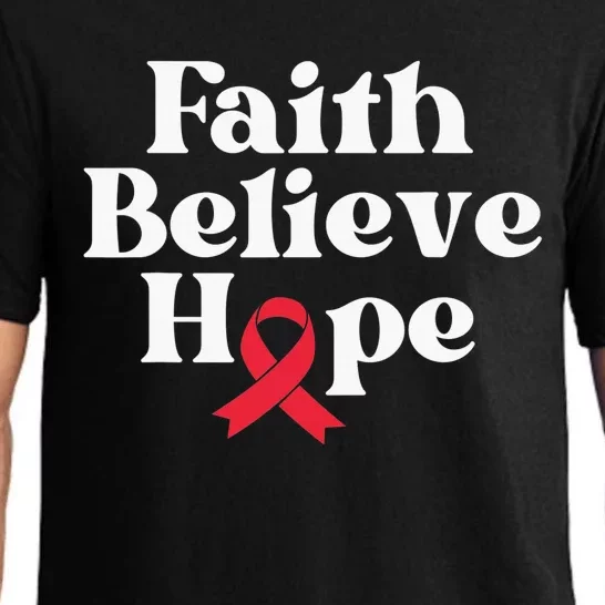 World Aids Day Red Ribbon Faith Believe Aids Support Gifts Pajama Set