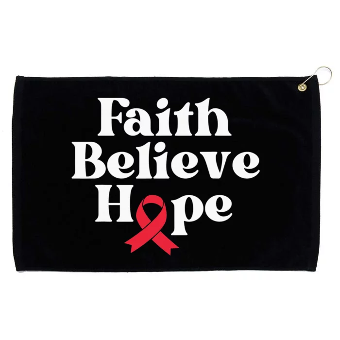 World Aids Day Red Ribbon Faith Believe Aids Support Gifts Grommeted Golf Towel