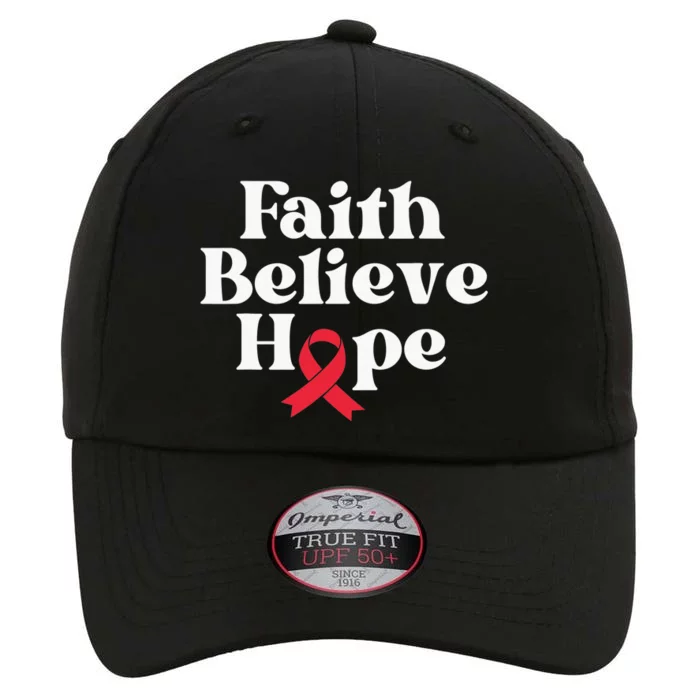 World Aids Day Red Ribbon Faith Believe Aids Support Gifts The Original Performance Cap