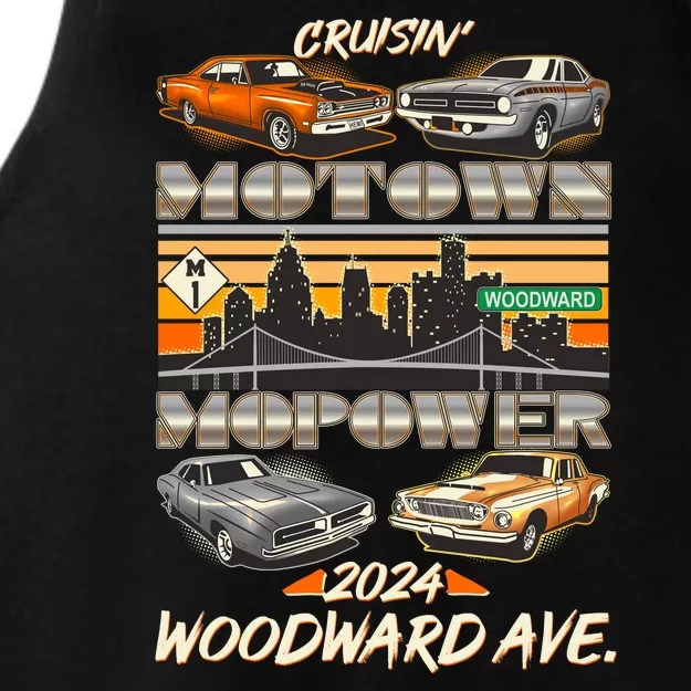 Woodward Ave Cruise Motown Mopower 2024 Ladies Tri-Blend Wicking Tank