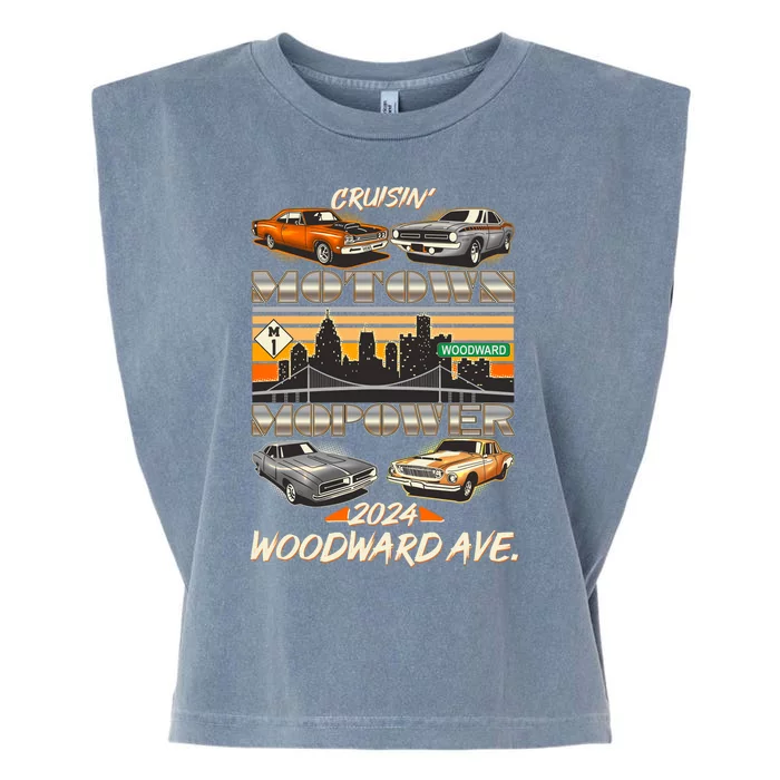 Woodward Ave Cruise Motown Mopower 2024 Garment-Dyed Women's Muscle Tee